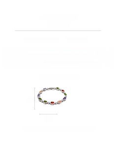Detailed size chart for the colorful oval zircon bracelet with 18cm length and 9.3g weight