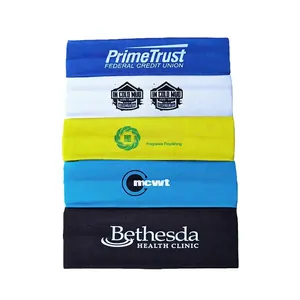 Elastic solid color yoga headbands in five colors with custom logo printing service