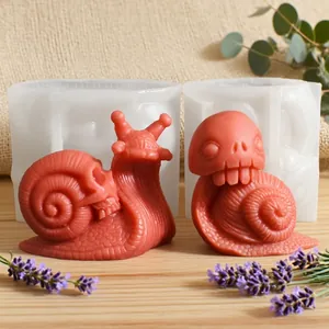 Stampo in silicone teschio lumaca Halloween per candele e ornamenti in gesso