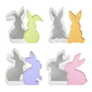 Easter Bunny 3D Silicone Mold For DIY Candle Plaster Resin Craft Cake Baking Soap Making Animal Shape Kitchen Tool