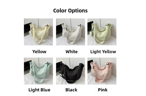 Bubble textured crescent shoulder bags in six vibrant colors with matching round coin purses