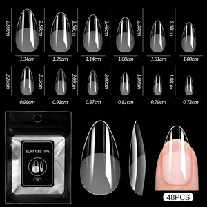 Tabella taglie per 48 pezzi di unghie finte in soft gel ultra-sottili in 12 misure