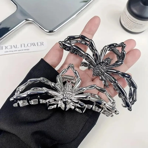 Large Spider Metal Hair Claw Clip Alloy Shark Grip Gothic Punk Halloween Party Accessory For Women Girls Aesthetic Dark