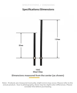 Size chart for model 1043 clock hands measuring 85mm and 130mm from the center