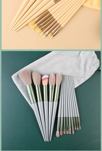 Detailed comparison of beige and silver makeup brush sets with soft synthetic bristles