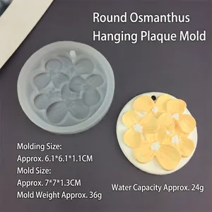Détail du moule en silicone d'osmanthus rond pour plâtre aromatique et pendentifs en résine