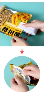 Detail eines tragbaren Mini-Heißsiegelgeräts zum Verschließen von Snackbeuteln