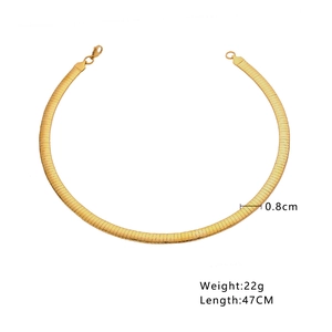 Detailed size specifications for 8mm gold snake chain necklace with 47cm length
