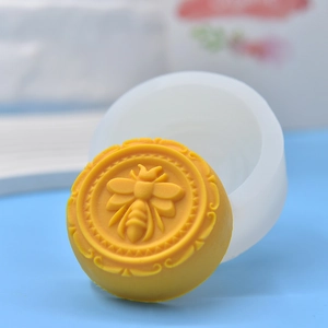 Bee pattern silicone mold for DIY soap and candles featuring detailed bee relief design