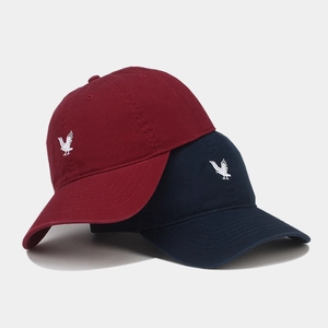 Classic cotton baseball cap with eagle embroidery in burgundy and navy blue colors