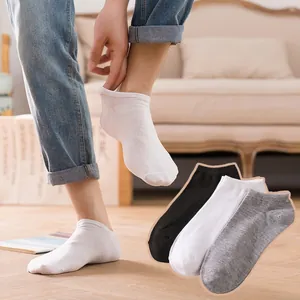Low Cut Ankle Socks Polyester Cotton Blend Breathable Solid Color Casual Invisible Footwear For Men Women Unisex