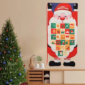 Christmas advent calendar hanging decoration with 24 numbered pockets for holiday countdown