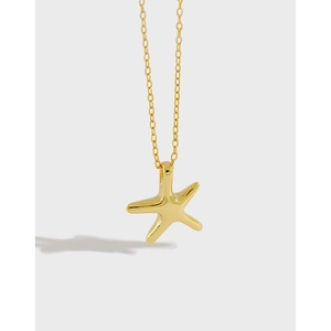 Minimalist Starfish Pendant Necklace 925 Sterling Silver Simple Chic Clavicle Chain For Women Jewelry Gift