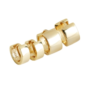 Chic 18k gold plated S925 sterling silver chunky hoop earrings in various sizes