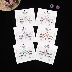 Face Jewels Acrylic Rhinestone Stickers Self-Adhesive For Festival Halloween Party Makeup Decorations Women Girls