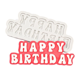 Stampo in silicone Happy Birthday per cioccolato fai da te e decorazione torte fondant