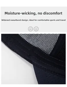 Détail de la bande anti-transpiration et de la doublure en maille respirante du bonnet