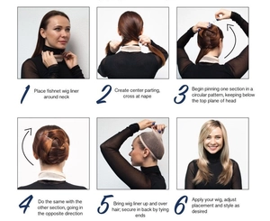 Step-by-step tutorial for wearing a nude fishnet wig liner for secure hair styling