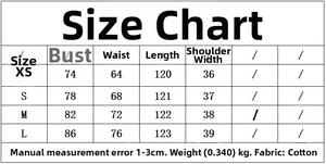 Size chart for women's padded shoulder dress with bust, waist, and length measurements