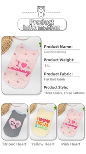 Detailed comparison of three cute dog vests with floral, striped, and letter prints