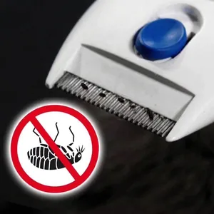 Electric pet flea comb with fine metal teeth for dogs and cats hair cleaning
