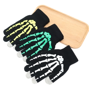 Halloween Skull Skeleton Hand Knitted Gloves For Men Women Polyester Warm Touchscreen Winter Outdoor Fashion Party Gloves