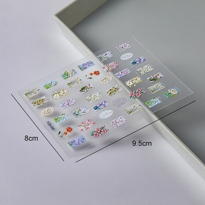 5D embossed floral nail art stickers with 3D colorful summer flowers on a clear sheet