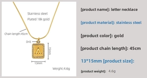 Details von 18k vergoldetem A-Anhänger mit Zirkonia und 45cm langer Schlangenkette