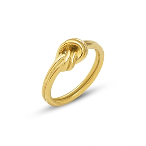 Elegant 18k gold plated stainless steel knot ring featuring a unique twisted design