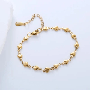 Stainless Steel Bracelet Heart Triangle Geometric Pendant Minimalist Chain Jewelry For Men Women Fashion