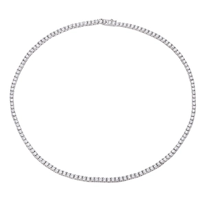 Classic 925 silver tennis necklace featuring 2.5mm moissanite stones in a minimalist design