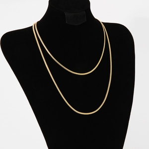 Stainless Steel Double Layer Snake Chain Necklace Minimalist Waterproof Elegant Fashion Jewelry For Women