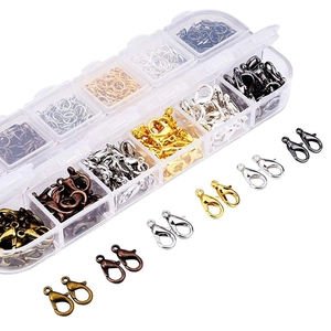 960pcs 6-color lobster clasp set for DIY jewelry making in clear storage case