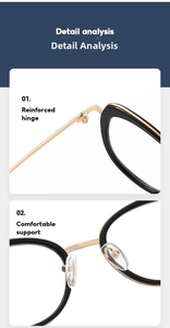 Detail view of reinforced metal hinges and comfortable silicone nose pads on cat-eye glasses