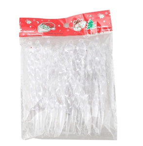 Pack of 12 clear spiral icicle ornaments for Christmas tree decorations and winter themes