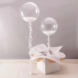 Transparent Bobo Balloons Durable PVC Stretchy Clear Round Heart Star For Wedding Birthday Party Event DIY Festive Decoration