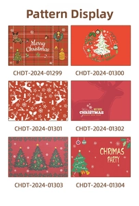Détails de six motifs de paillassons de Noël avec rennes, sapins et thèmes festifs
