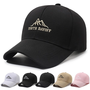 Mountain Embroidery Baseball Cap Cotton Polyester Sun Protection Outdoor Casual Adjustable Hat Men Women