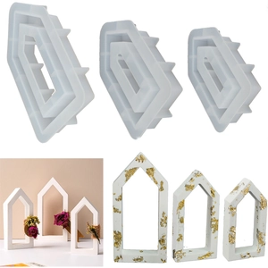 House Shape Silicone Mold Hollow DIY Handicraft Candle Plaster Resin Crafting Tool Home Decor Easter Theme