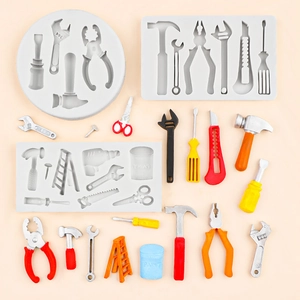 DIY hardware tool silicone molds for making miniature wrenches, hammers and screwdrivers