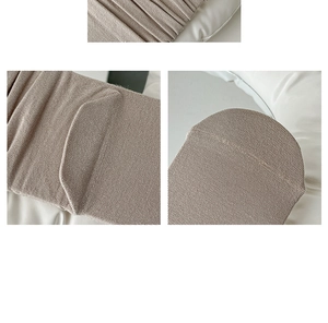 Detailed macro view of oatmeal ribbed knit socks showing high-quality stitching and texture