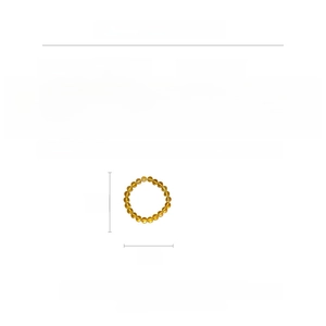 Size chart showing 1cm citrine beads and 7cm inner diameter of the yellow crystal bracelet