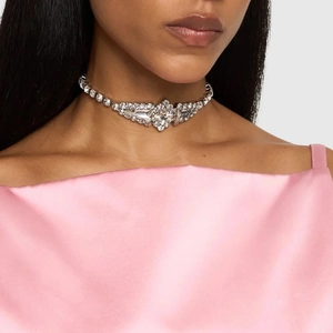 Geometric Square Rhinestone Choker Necklace For Women Copper Electroplated Gold Silver Plated Fashion Commuting Jewelry