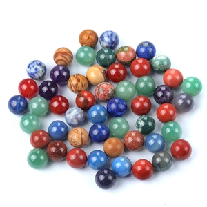 Mix of 14mm round non-porous polished natural stone beads for DIY jewelry making