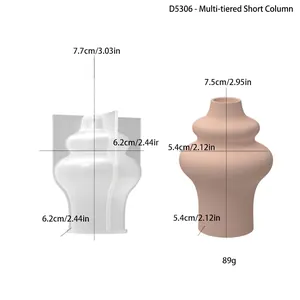 Specifiche dimensionali per stampo in silicone per vaso a cilindro astratto a strati