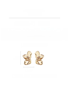 Detailed specs of gold leaf earrings made of acrylic and silver pins, weighing 3.3g
