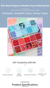 Macro detail of DIY seed beads and sequins kit in a transparent 24-grid organizer box
