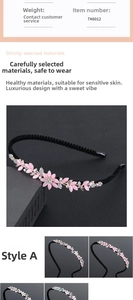 Vue détaillée du serre-tête floral avec fleurs roses et strass brillants style coréen