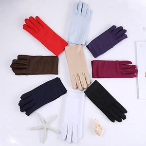 Etiquette Dans Handschoenen Hoge Elasticiteit Polyester Spandex Voor Heren Dames Zonbescherming Rijden Prestaties Satijn