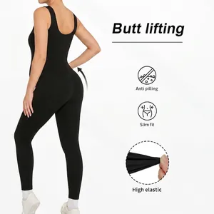 Slim fit black maternity jumpsuit with high waist, butt lifting effect and high elasticity